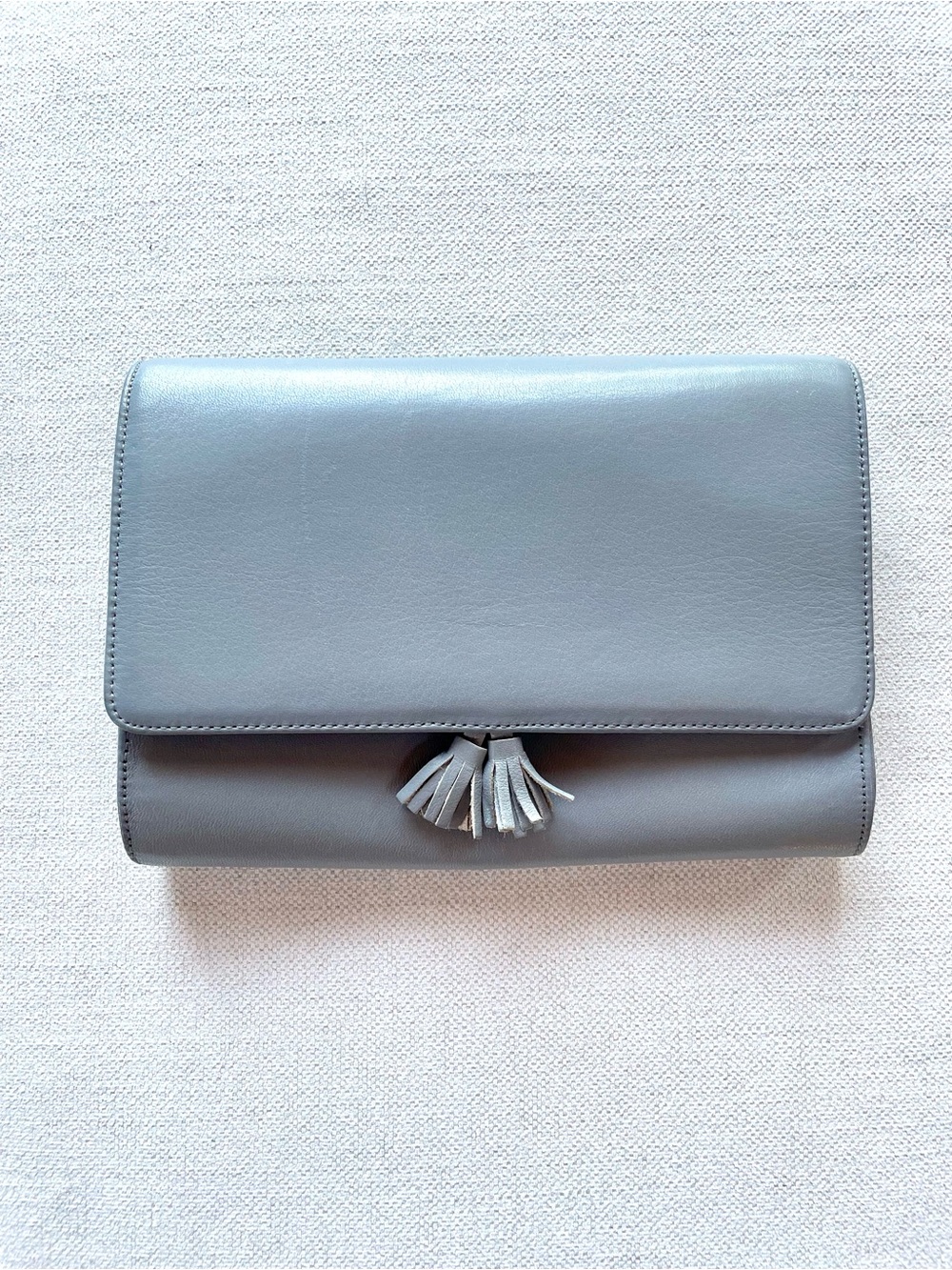 Vintage Koret Classic Tassel Clutch/Crossbody- Genuine Leather Gray